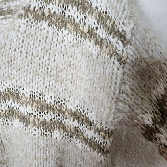 Free People Linus Stripe Pullover Sweater in Natural Combo Women's Size Small - Picture 5 of 10